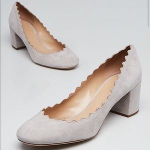 CHLOE Lauren Grey Suede Pump 38